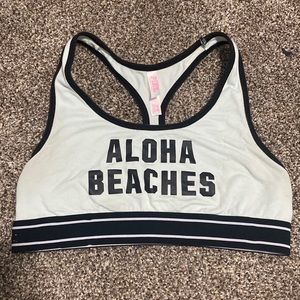 Pink VS “Aloha Beaches” Sports Bra